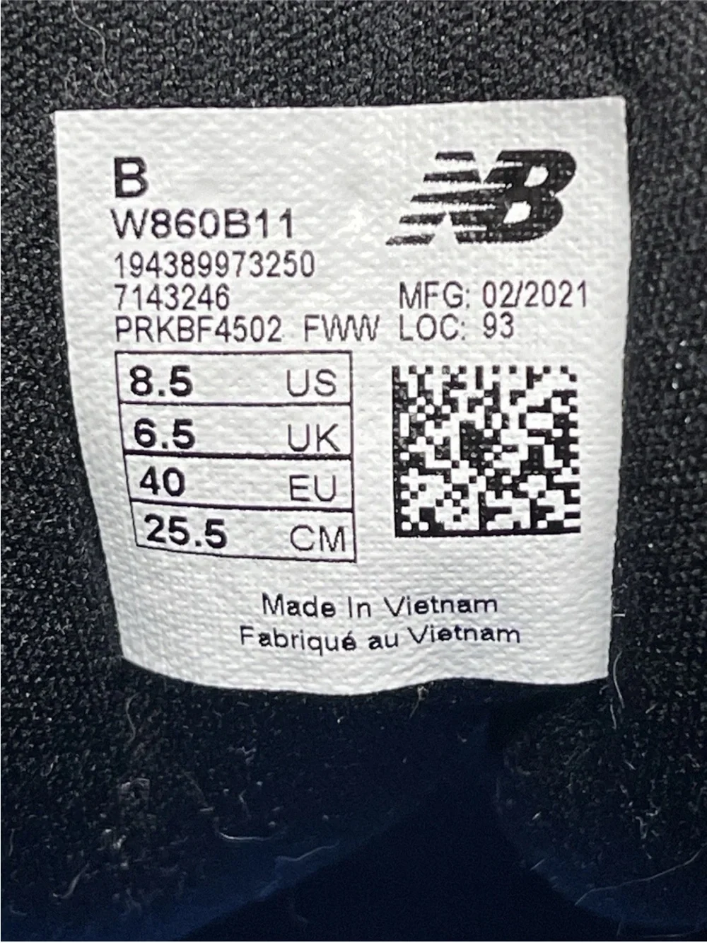 New Balance Fresh Foam X 860v11 W860B11 Women's Black Running Shoes Size 8.5B